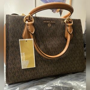 Michael Kors Marilyn Medium Signature Logo Convertible Satchel